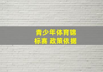 青少年体育锦标赛 政策依据